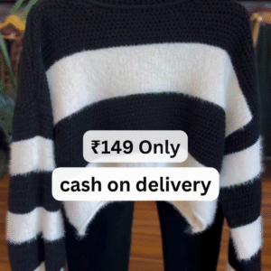 Black & White Striped Winter Co-Ord Set – Just ₹149