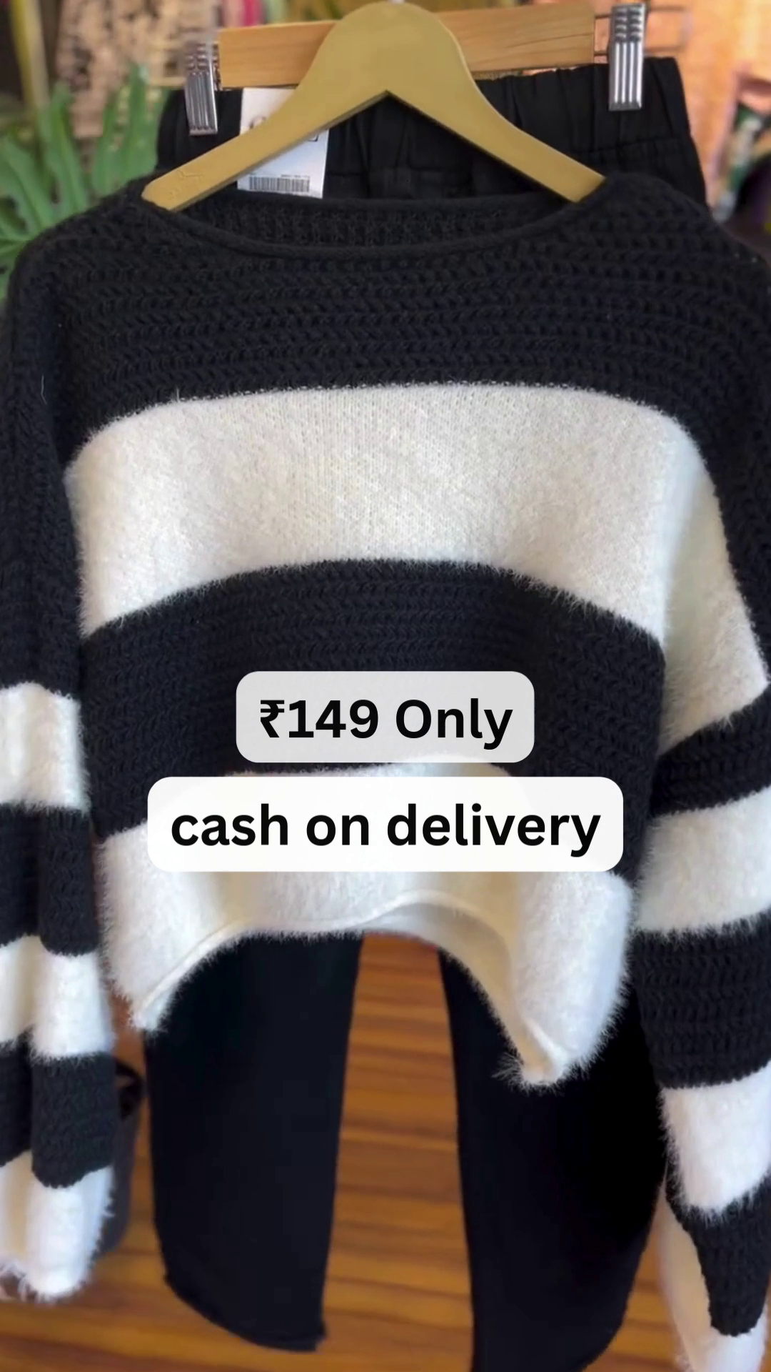 Black & White Striped Winter Co-Ord Set – Just ₹149 - Image 4