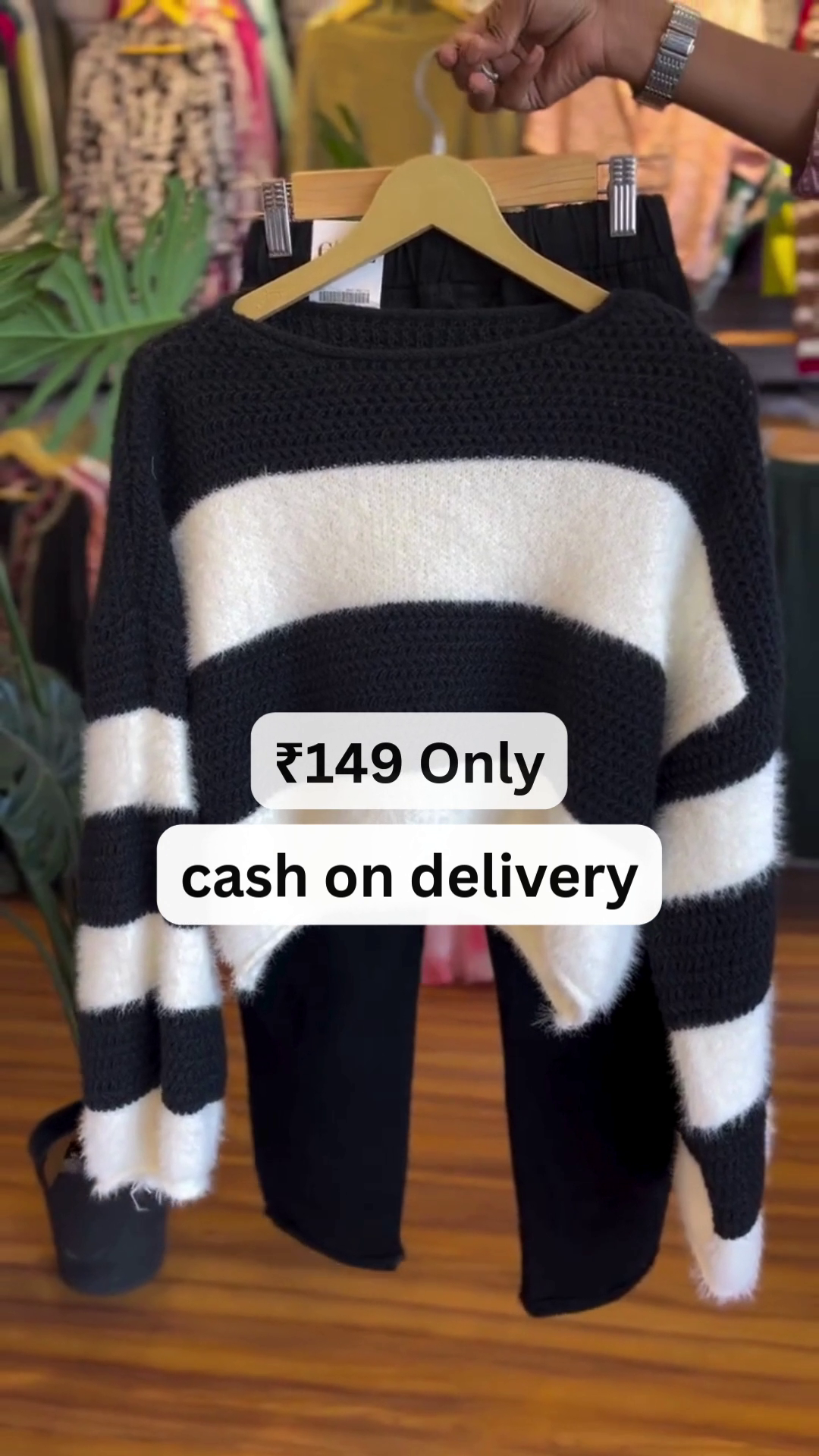 Black & White Striped Winter Co-Ord Set – Just ₹149 - Image 3