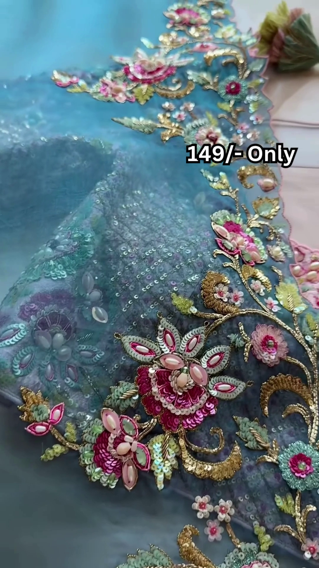 Luxury Organza Handwork Dupatta – Just ₹149 ✨ - Image 3