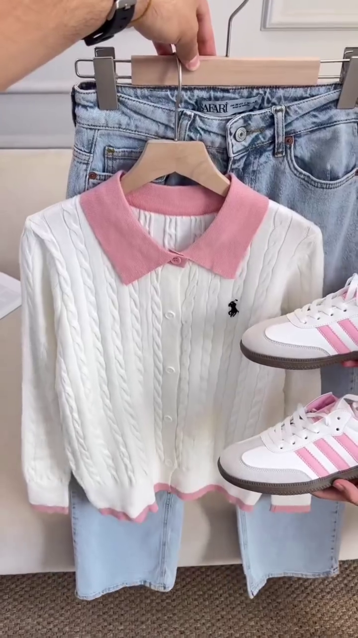 Classic Smart Casual White Zip Sweatshirt Look - Image 4