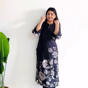 Elegant Floral Printed Kurta Set – Timeless Simplicity