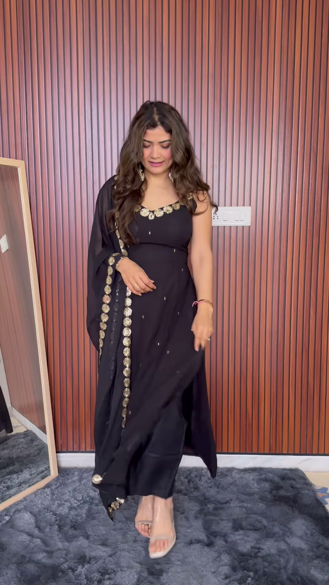 Midnight Elegance Black Anarkali Set – Timeless Grace