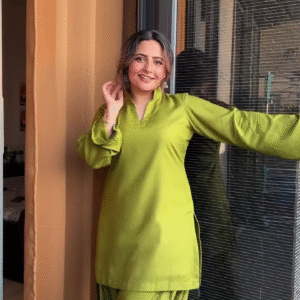 Elegant Green Satin Kurta Set – Luxe Comfort & Grace