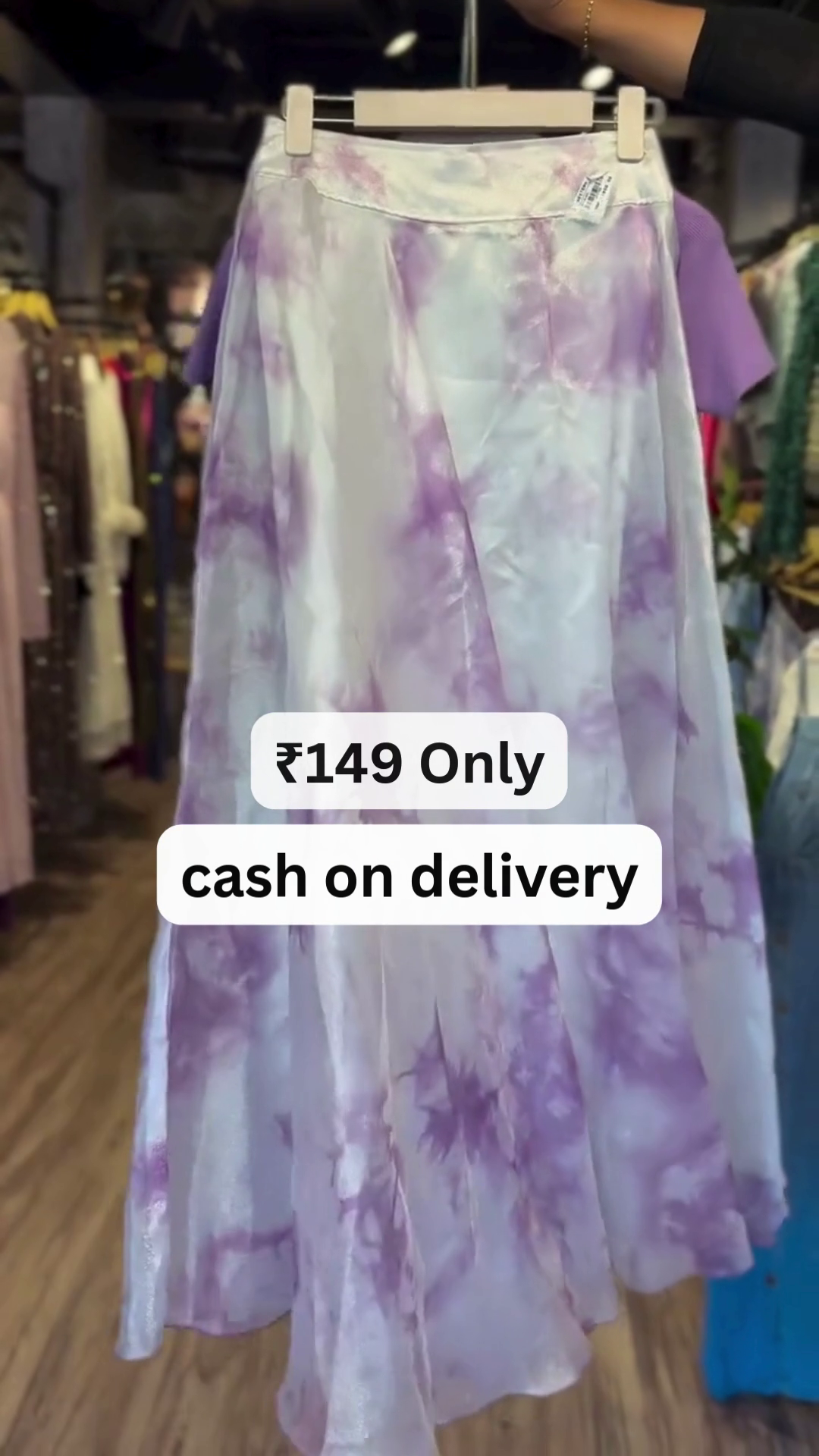 Lavender Crop Top with Flowy Printed Skirt – Just ₹149 - Image 4