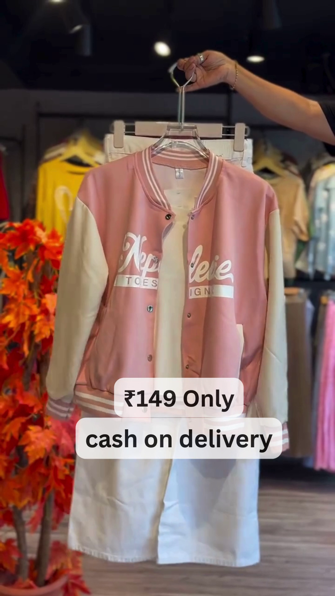 Pink & Cream Varsity Jacket Set – Just ₹149 - Image 3