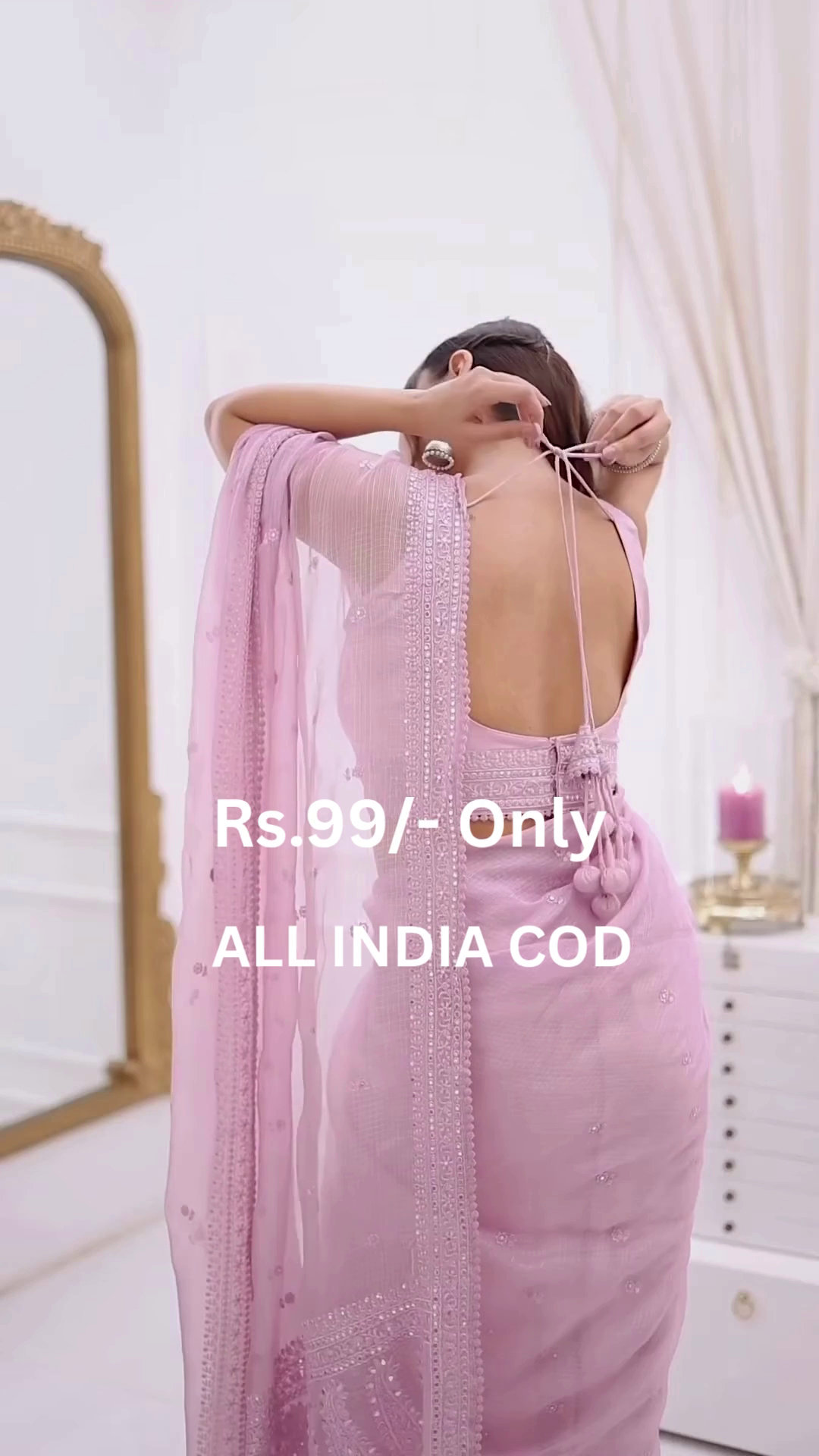 Elegant Baby Pink Saree at Just Rs.99 - Image 4