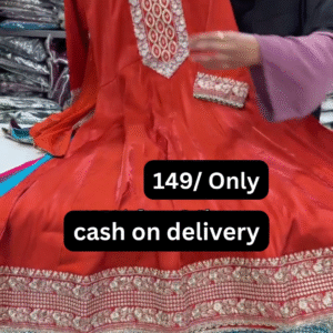 Royal Orange Embroidered Festive Suit – Only ₹149 | Cash on Delivery