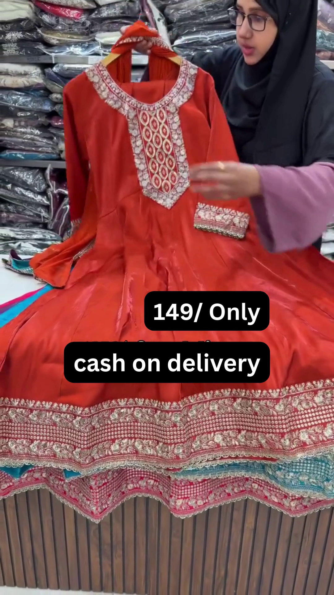 Royal Orange Embroidered Festive Suit – Only ₹149 | Cash on Delivery