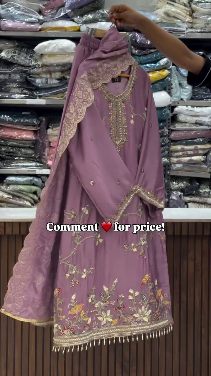 Royal Purple Heavy Embroidered Suit – Luxury Festive Collection - Image 7