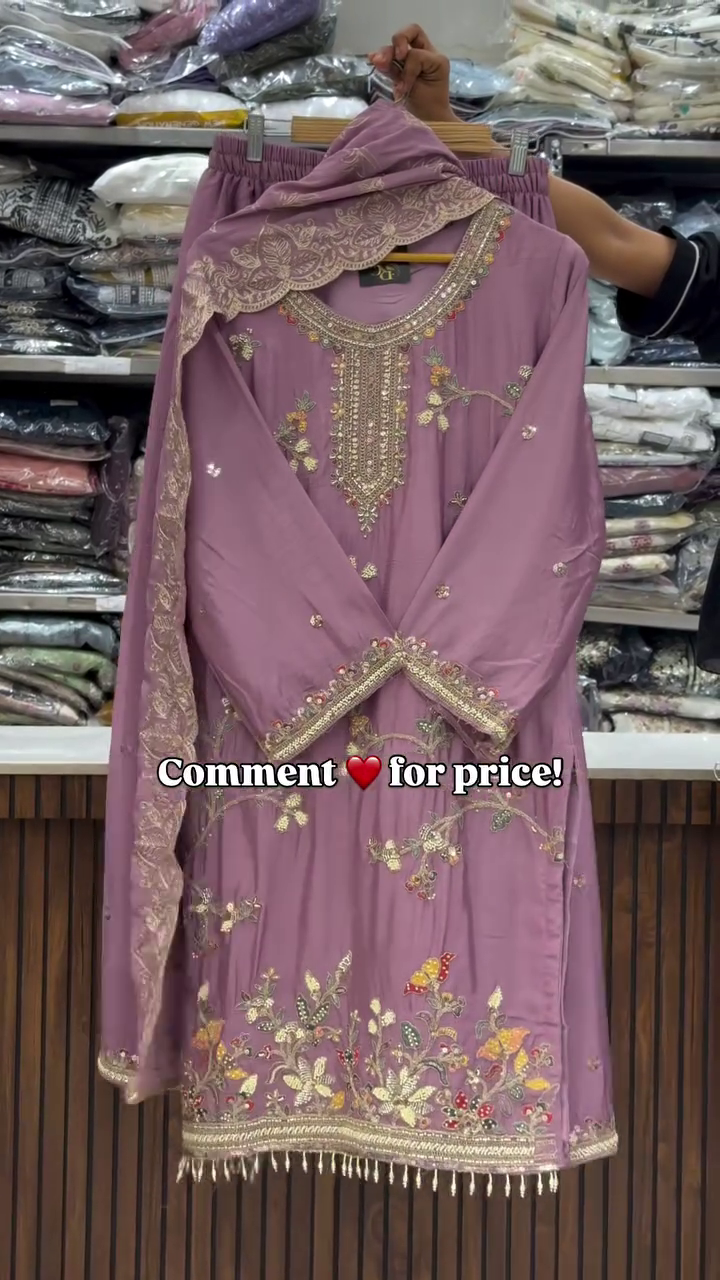 Royal Purple Heavy Embroidered Suit – Luxury Festive Collection - Image 5