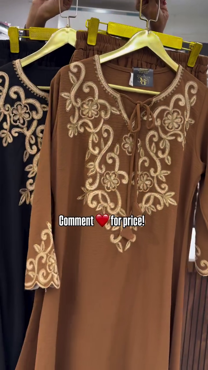 Graceful Embroidered Long Kurtis in Orange & Olive – Festive Special - Image 5