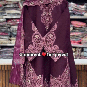 Royal Maroon Heavy Embroidered Suit Set – Luxury Ethnic Collection