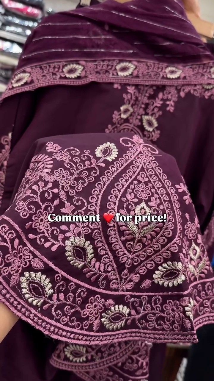 Royal Maroon Heavy Embroidered Suit Set – Luxury Ethnic Collection - Image 6