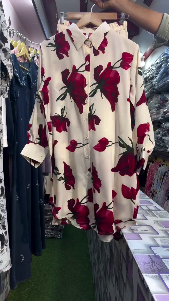 Elegant Floral Shirt Dress β Bold Roses, Beautiful You! πΉ - Image 9