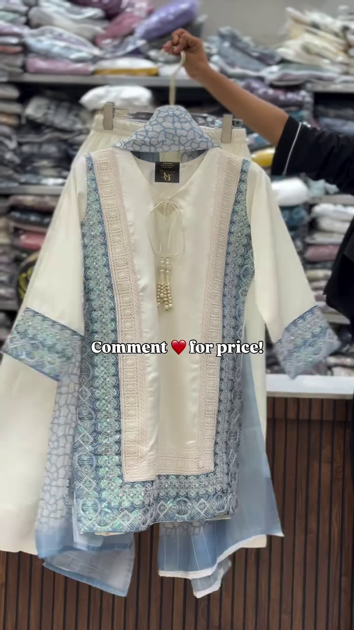 Elegant Blue & Cream Designer Coord Set – Premium Festive Look - Image 3