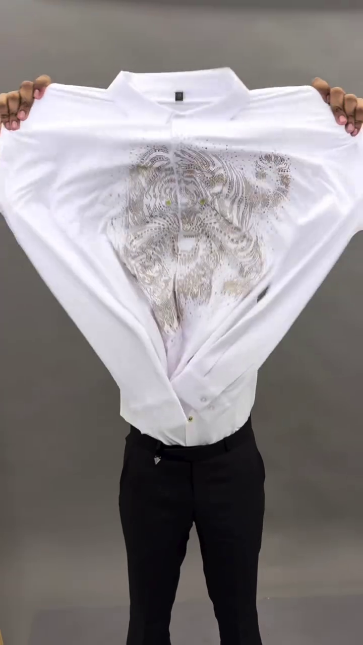 White Graphic T-Shirt with Artistic Wing Design – Bold Casual - Image 6