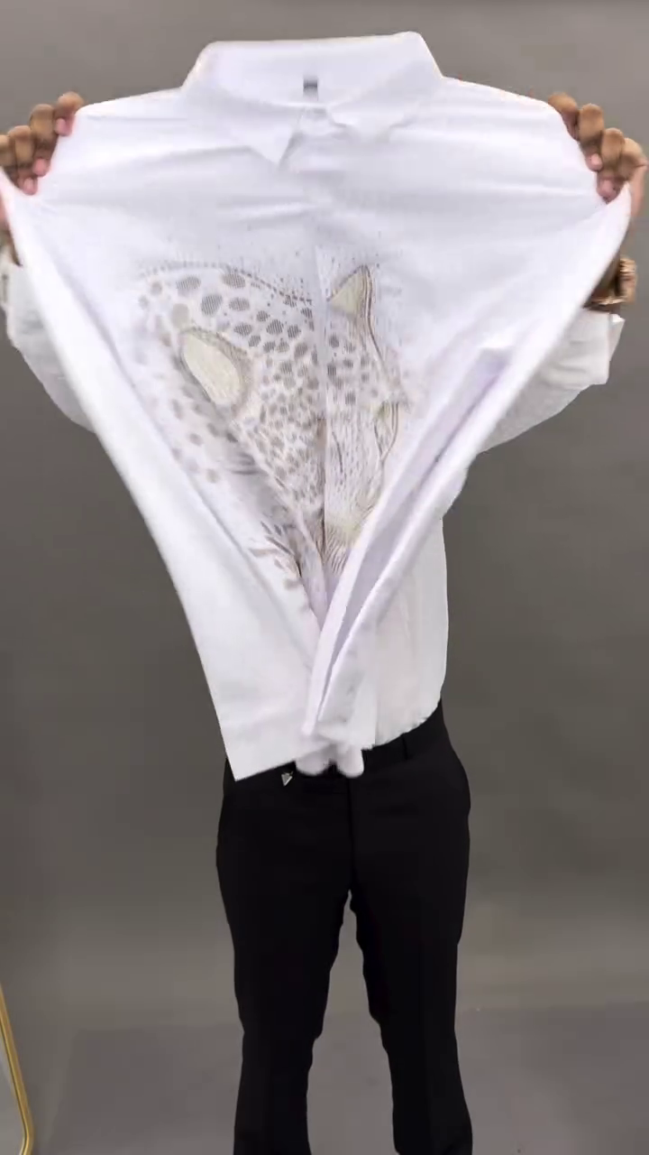 White Graphic T-Shirt with Artistic Wing Design – Bold Casual - Image 3