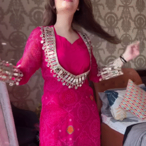 Designer Deep Pink Embroidered Kurti – Statement Ethnic Wear