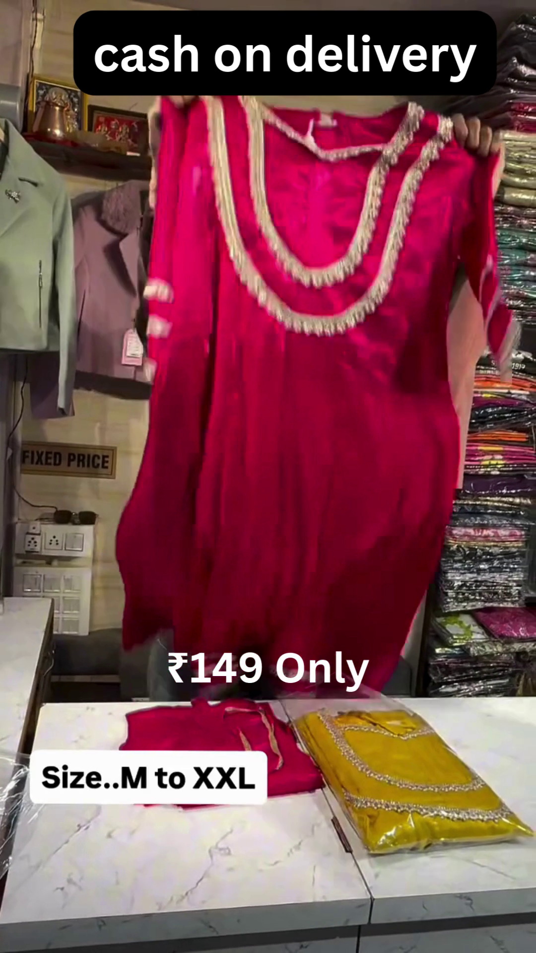 Elegant Yellow Embroidered Dress – Festive Charm at ₹149 with Cash on Delivery - Image 4