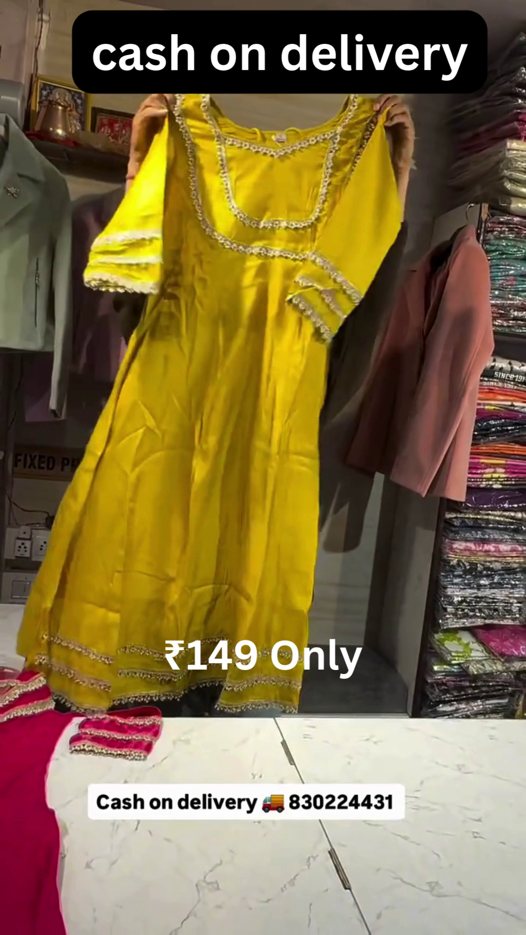 Elegant Yellow Embroidered Dress – Festive Charm at ₹149 with Cash on Delivery - Image 2