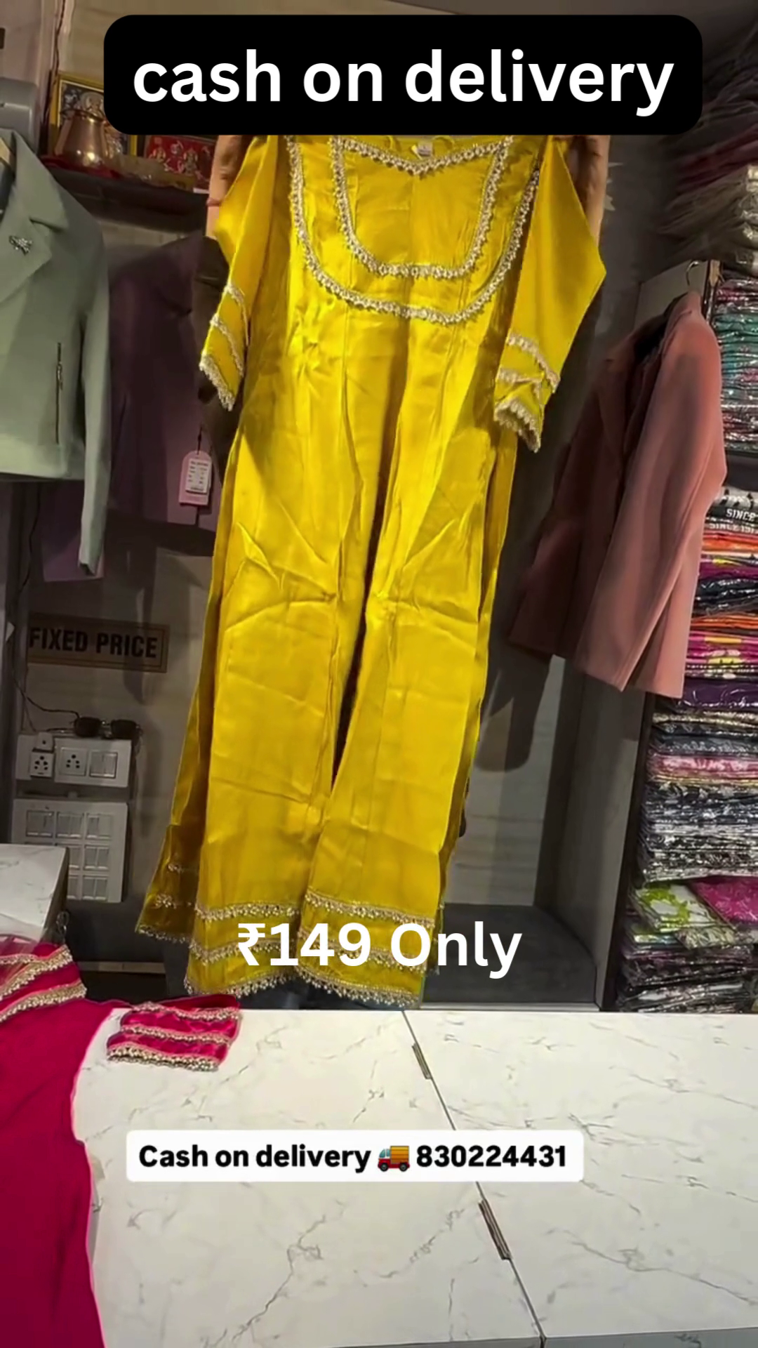 Elegant Yellow Embroidered Dress – Festive Charm at ₹149 with Cash on Delivery - Image 7