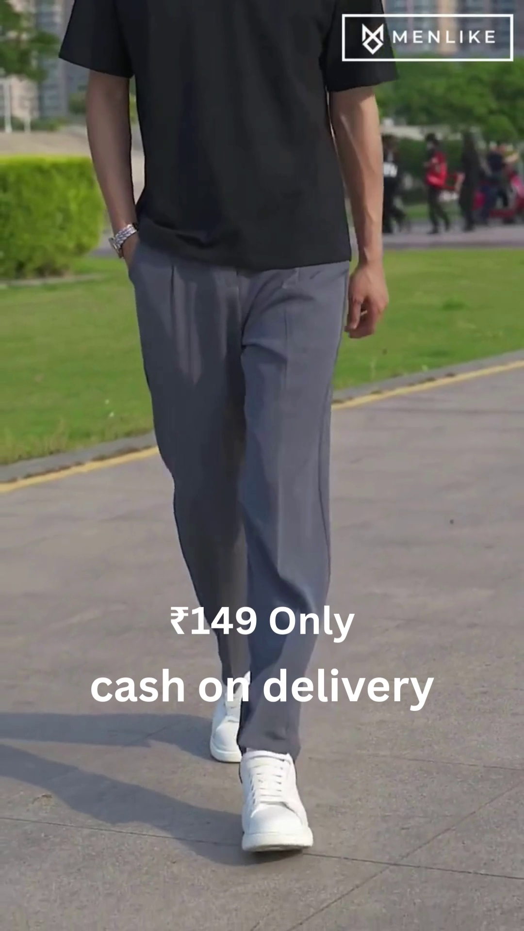 Premium Black Trousers – Minimal Street Style at ₹149 | Order Now with Cash on Delivery - Image 3