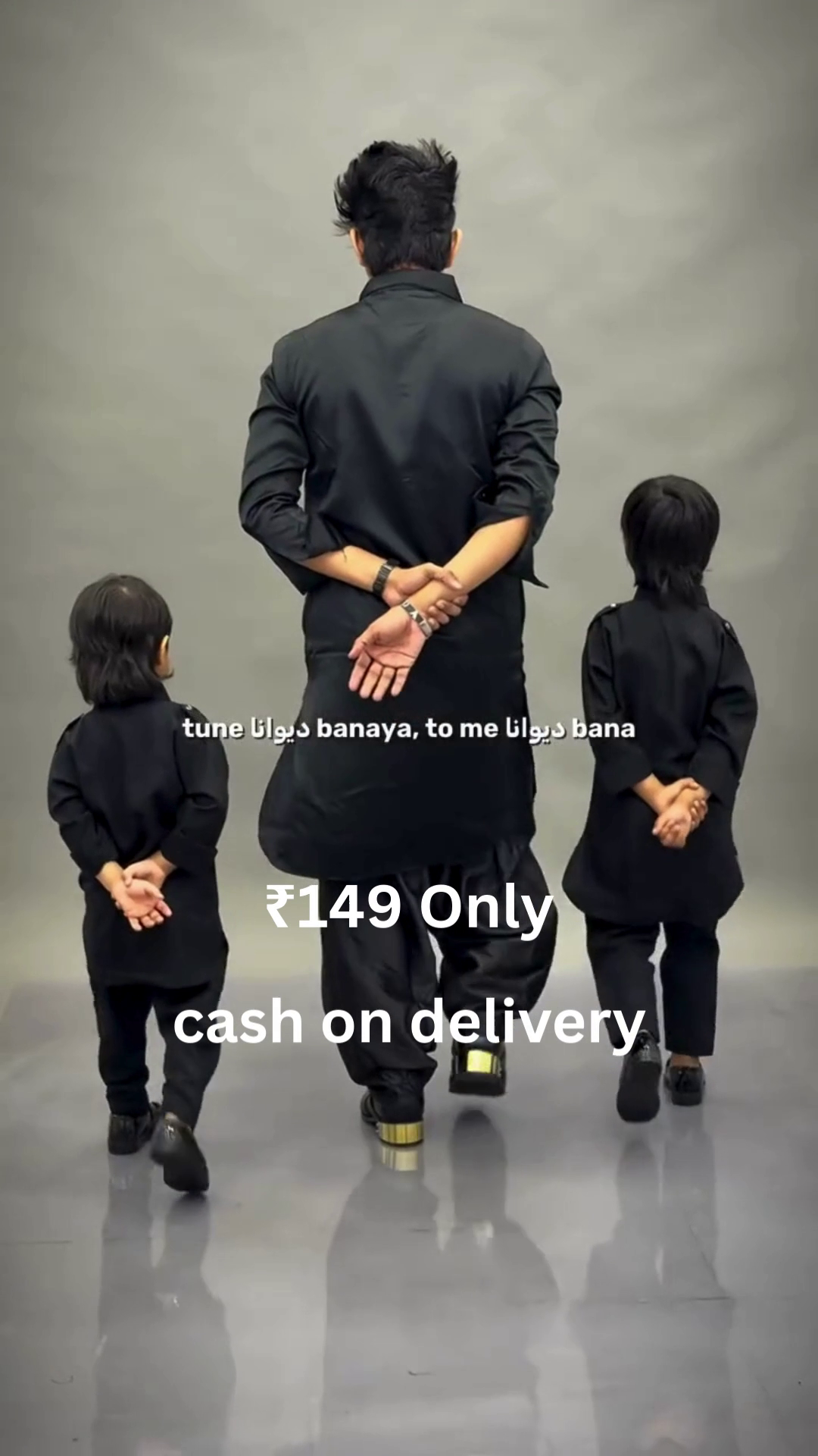 Classic Black Family Kurta Set – Coordinated Elegance at ₹149 with Cash on Delivery - Image 2