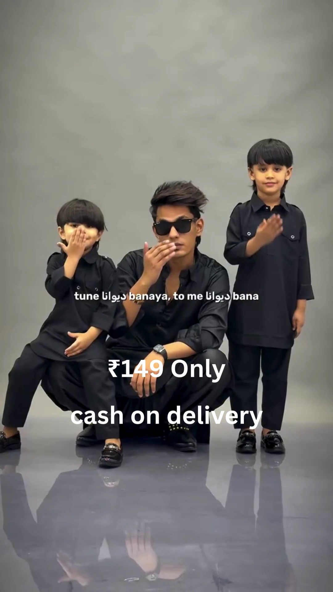 Classic Black Family Kurta Set – Coordinated Elegance at ₹149 with Cash on Delivery - Image 10