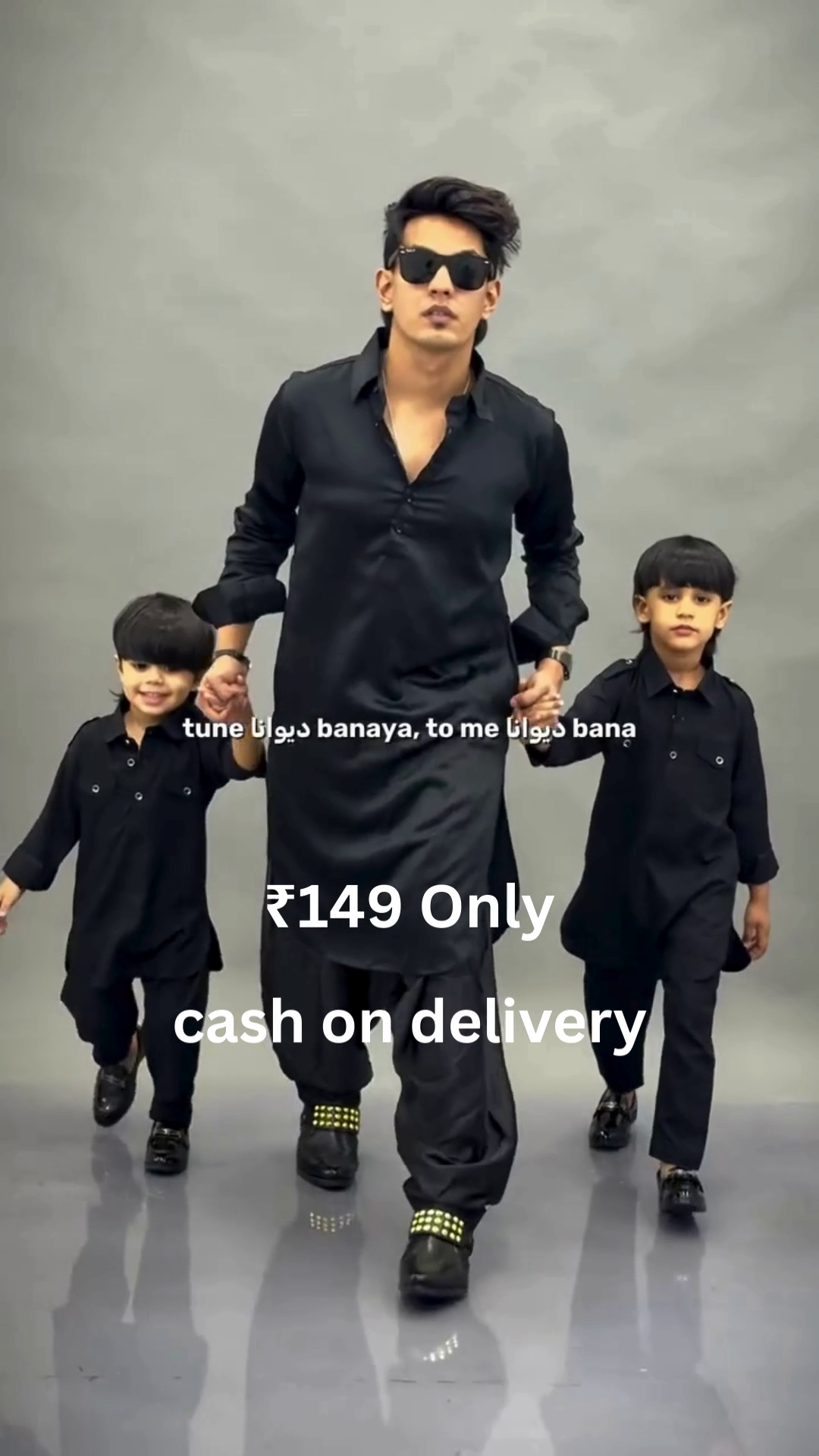 Classic Black Family Kurta Set – Coordinated Elegance at ₹149 with Cash on Delivery - Image 8