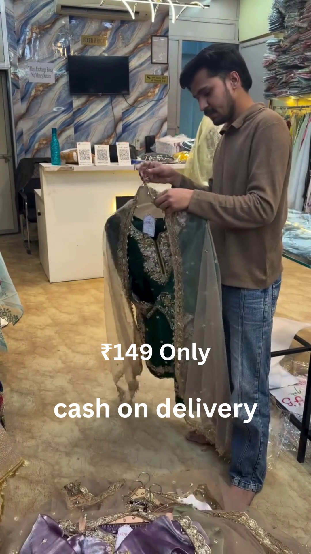 Elegant Embroidered Designer Suit – Festive Luxury at ₹149 with Cash on Delivery