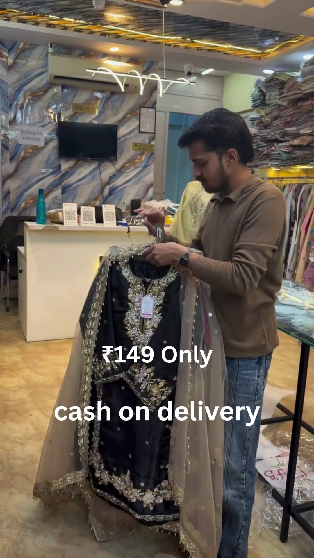 Elegant Embroidered Designer Suit – Festive Luxury at ₹149 with Cash on Delivery - Image 9