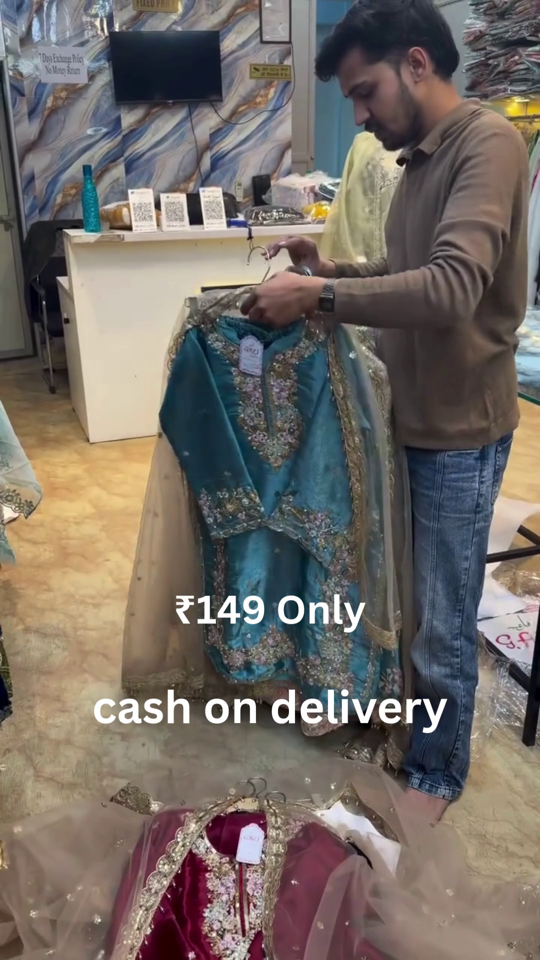 Elegant Embroidered Designer Suit – Festive Luxury at ₹149 with Cash on Delivery - Image 5