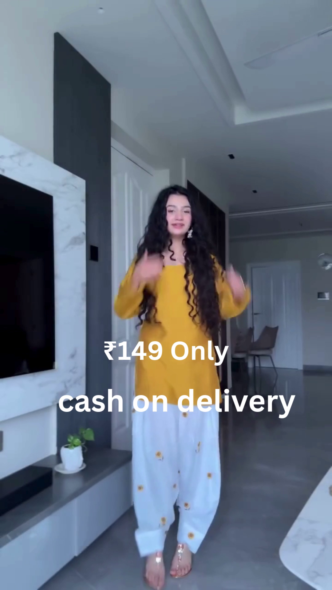 Minimal Blue Kurta with White Palazzo – Elegant Everyday Ethnic Wear at ₹149 - Image 6