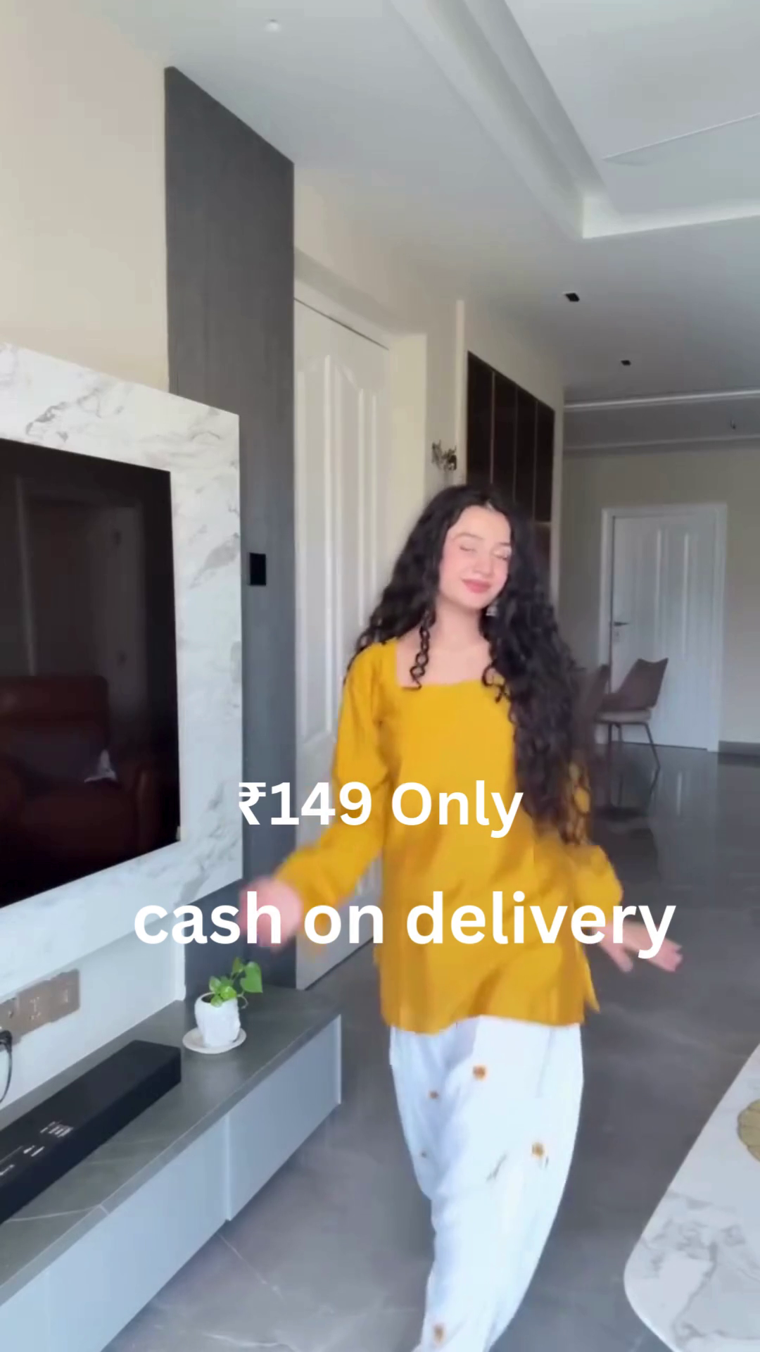 Minimal Blue Kurta with White Palazzo – Elegant Everyday Ethnic Wear at ₹149 - Image 5