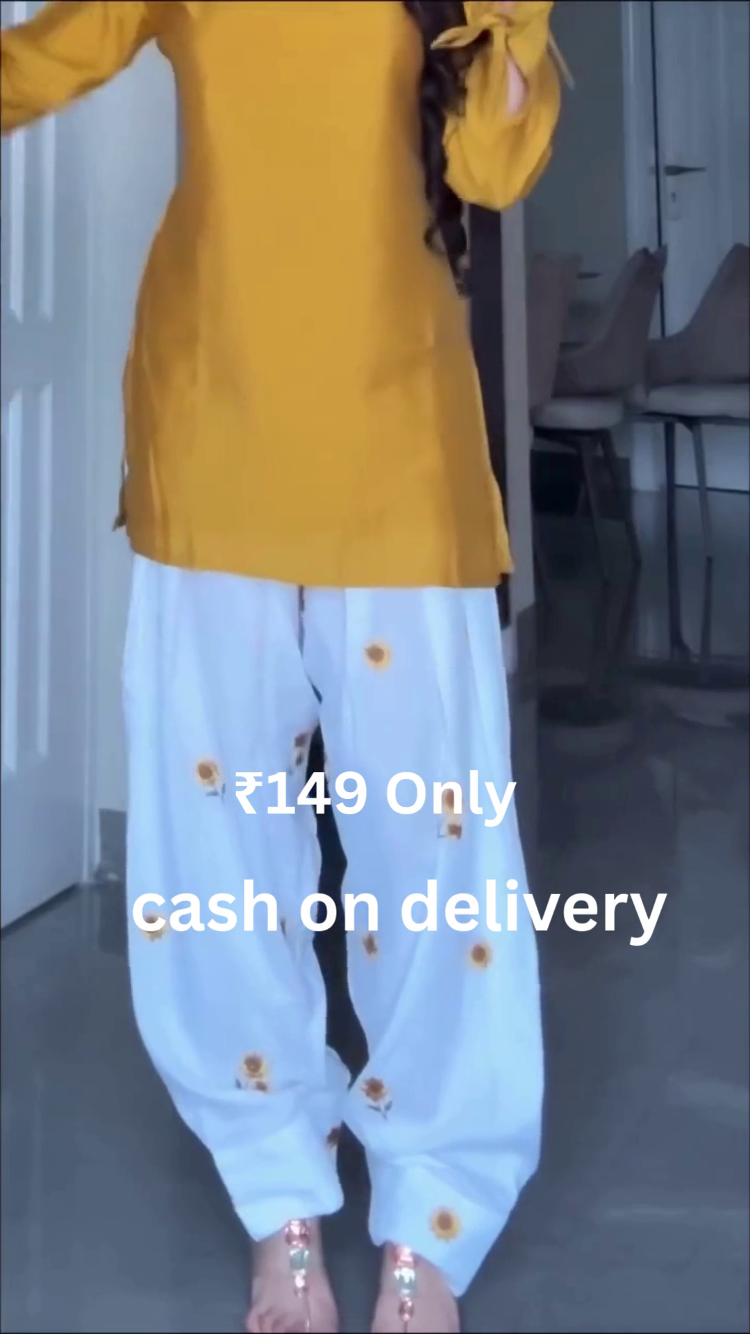 Minimal Blue Kurta with White Palazzo – Elegant Everyday Ethnic Wear at ₹149 - Image 4