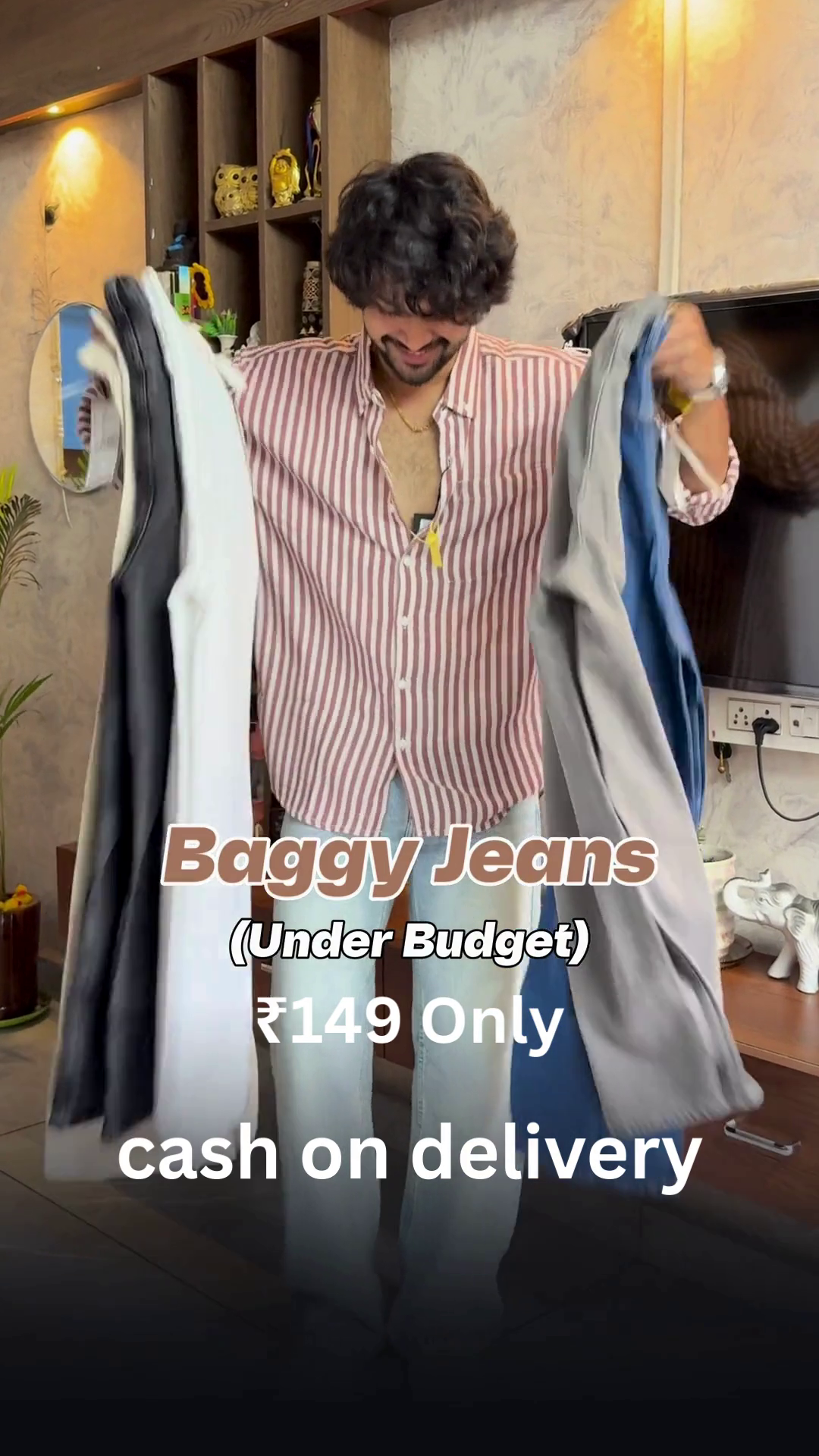 Men’s Casual Striped Shirt & Wide-Leg Trousers – Trendy Style at ₹149 | Cash on Delivery - Image 6