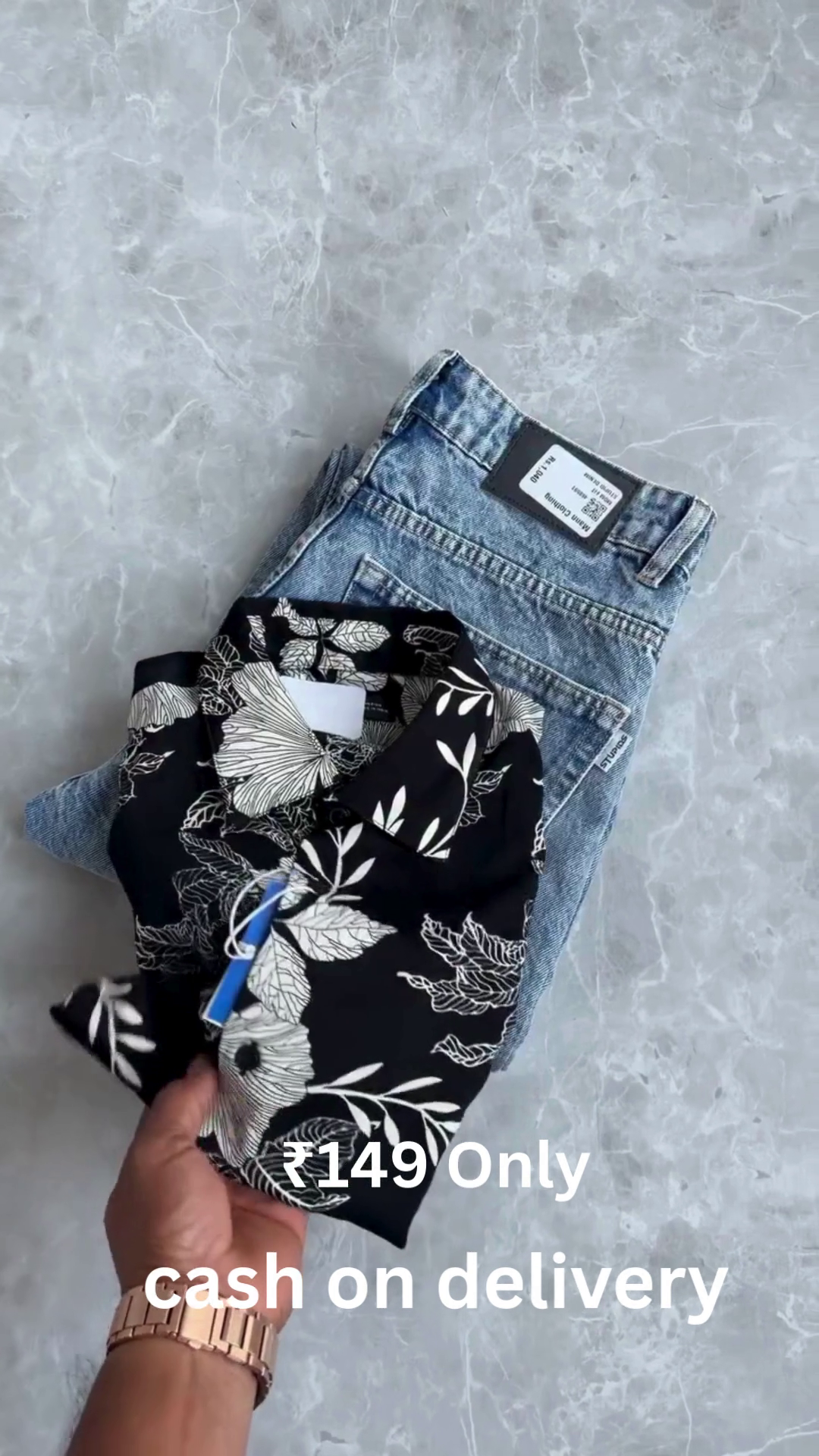 Men’s Floral Print Shirt with Denim – Trendy Combo at ₹149 | Cash on Delivery - Image 9