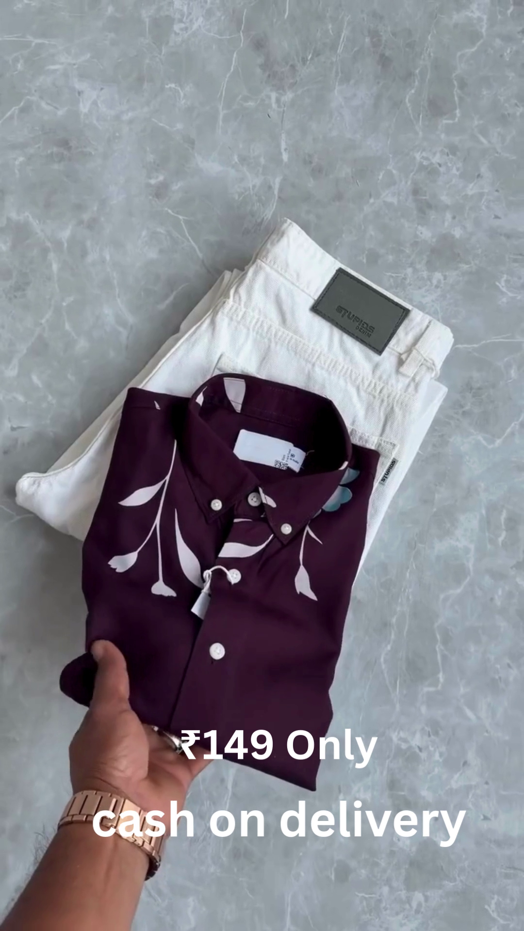 Men’s Floral Print Shirt with Denim – Trendy Combo at ₹149 | Cash on Delivery - Image 7