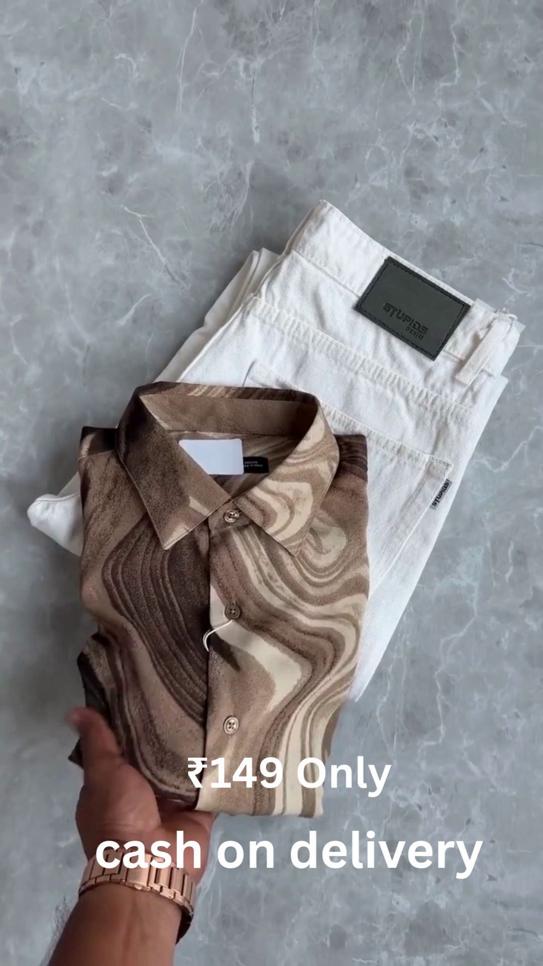 Men’s Floral Print Shirt with Denim – Trendy Combo at ₹149 | Cash on Delivery - Image 3