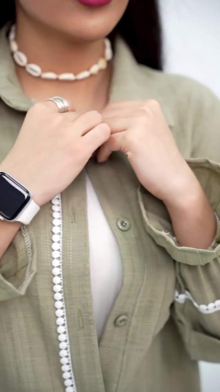 Modern Black Shirt with White Lace Accent - Image 3