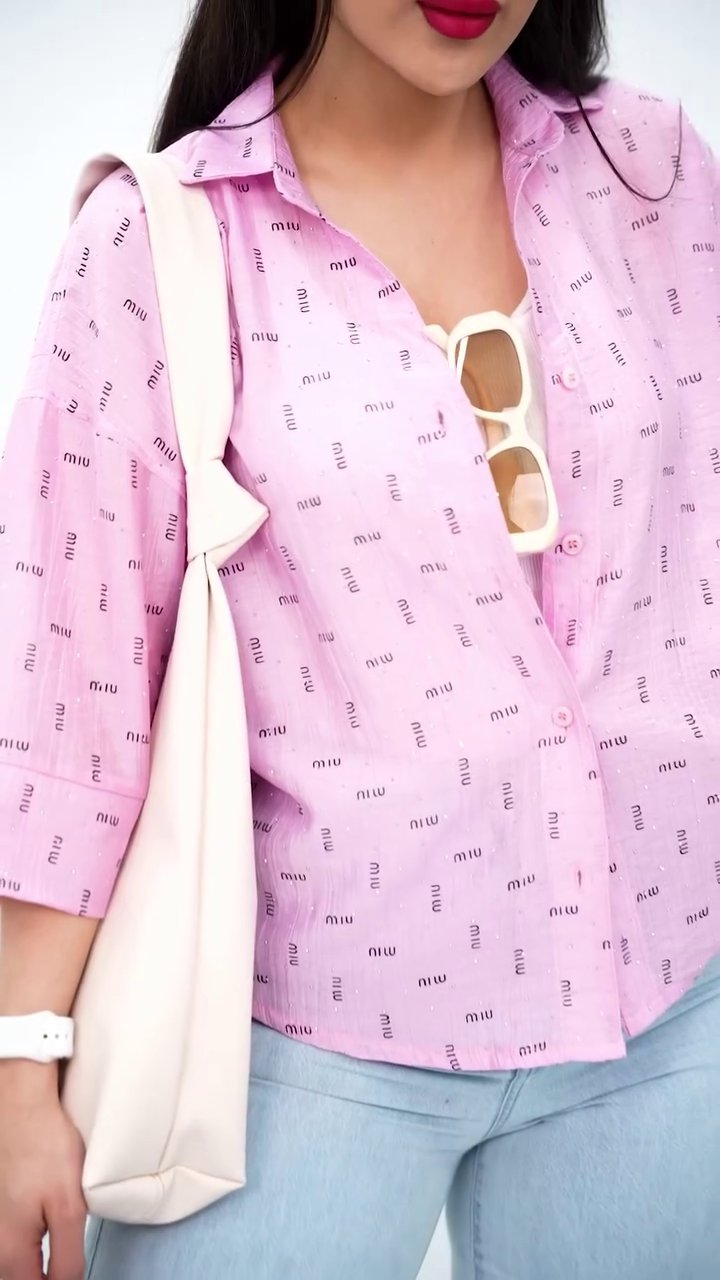 Playful Pink Printed Shirt with Casual Chic Vibes