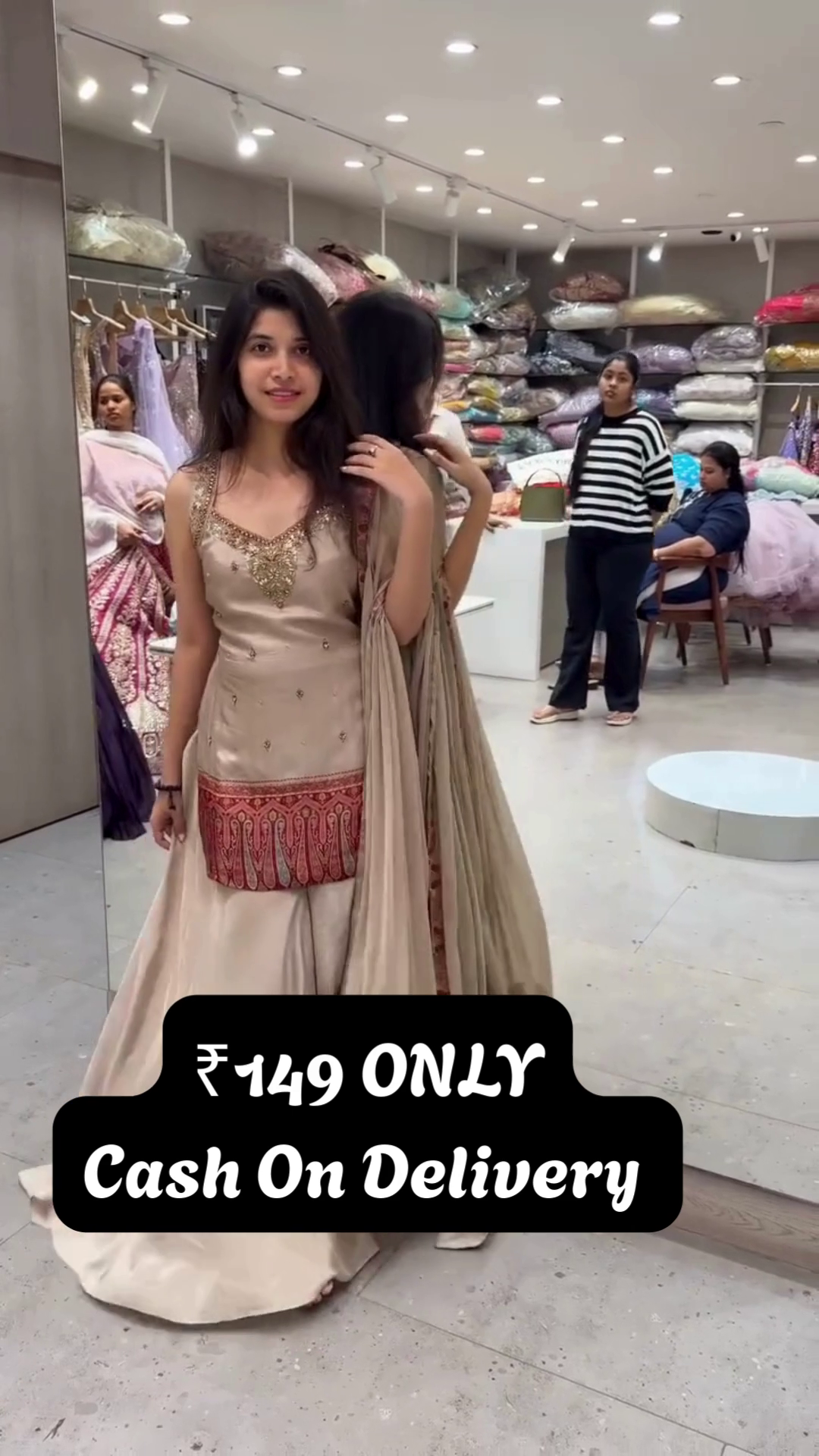 Pink Designer Ethnic Gown – Affordable Glamour with Festive Charm - Image 3