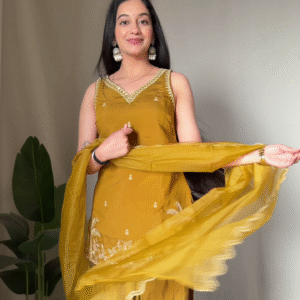 Mustard Yellow Festive Suit with Graceful Dupatta
