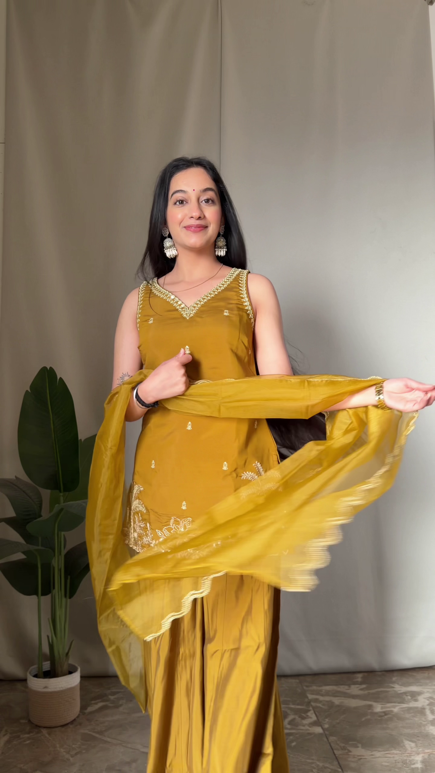 Mustard Yellow Festive Suit with Graceful Dupatta