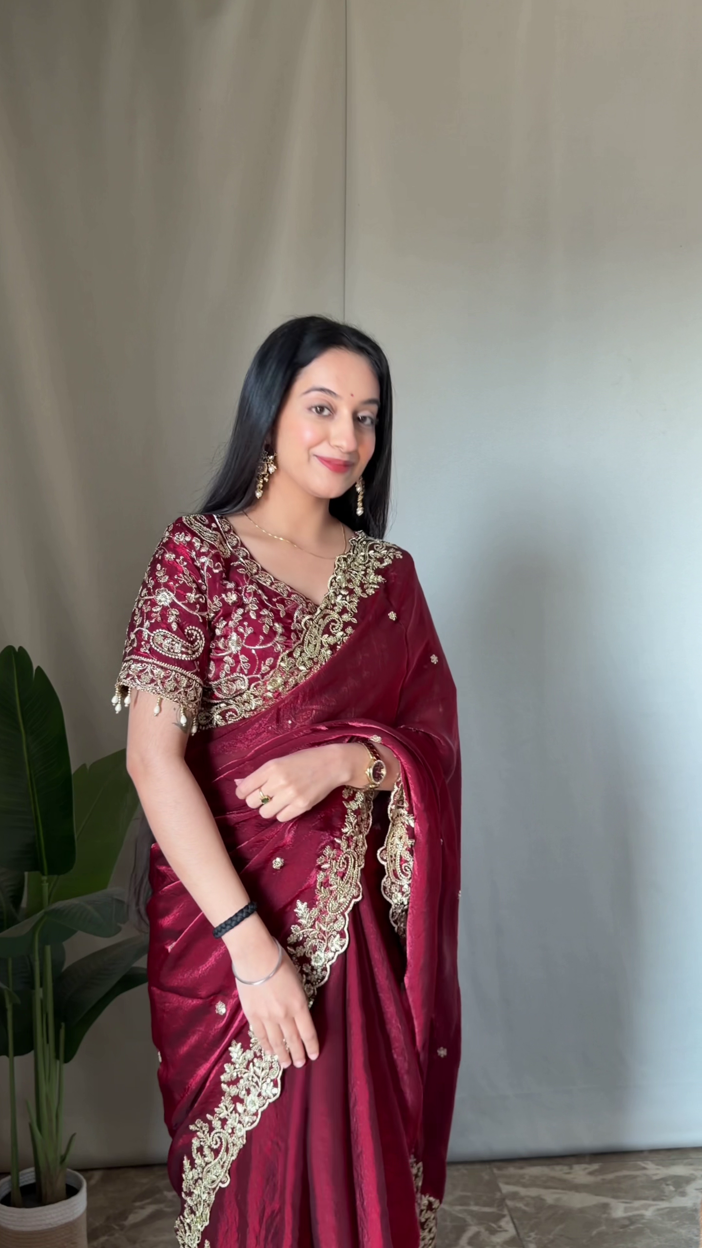 Vibrant Multicolor Ombre Saree with Intricate Embroidery - Image 4