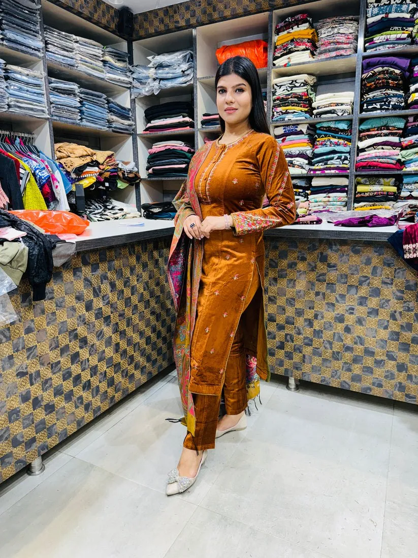 Premium Cotrize Stretchable Suit with Heavy Shawl - Image 2