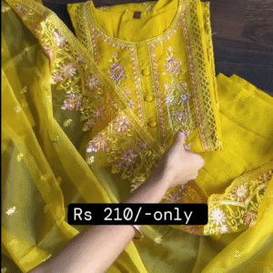Golden Grace: Yellow Karachi Suit – A Radiance of Elegance and Tradition