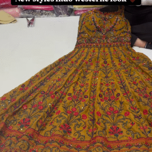 Yellow Bel Buti Patterned Stitched Suit