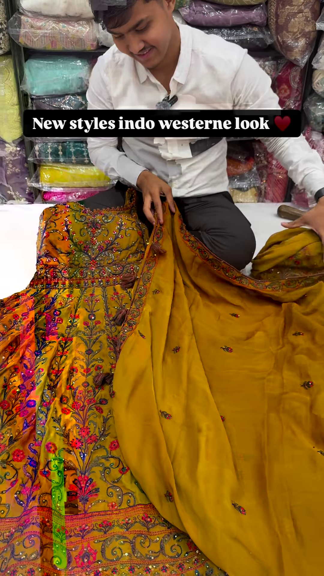 Yellow Bel Buti Patterned Stitched Suit - Image 4